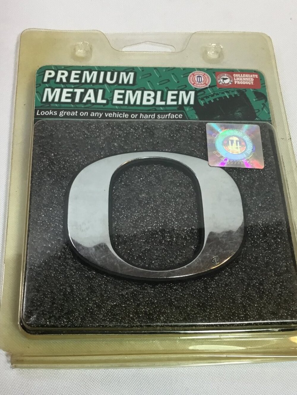 SEALED! Oregon Ducks O Logo Premium Metal Emblem Adhesive Decal Auto Promark